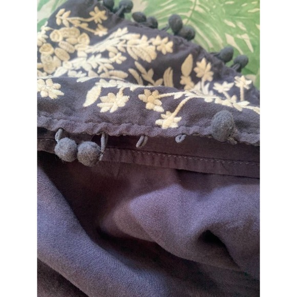 Blue Rain navy blue off the shoulder top with white embroidery - Picture 11 of 11